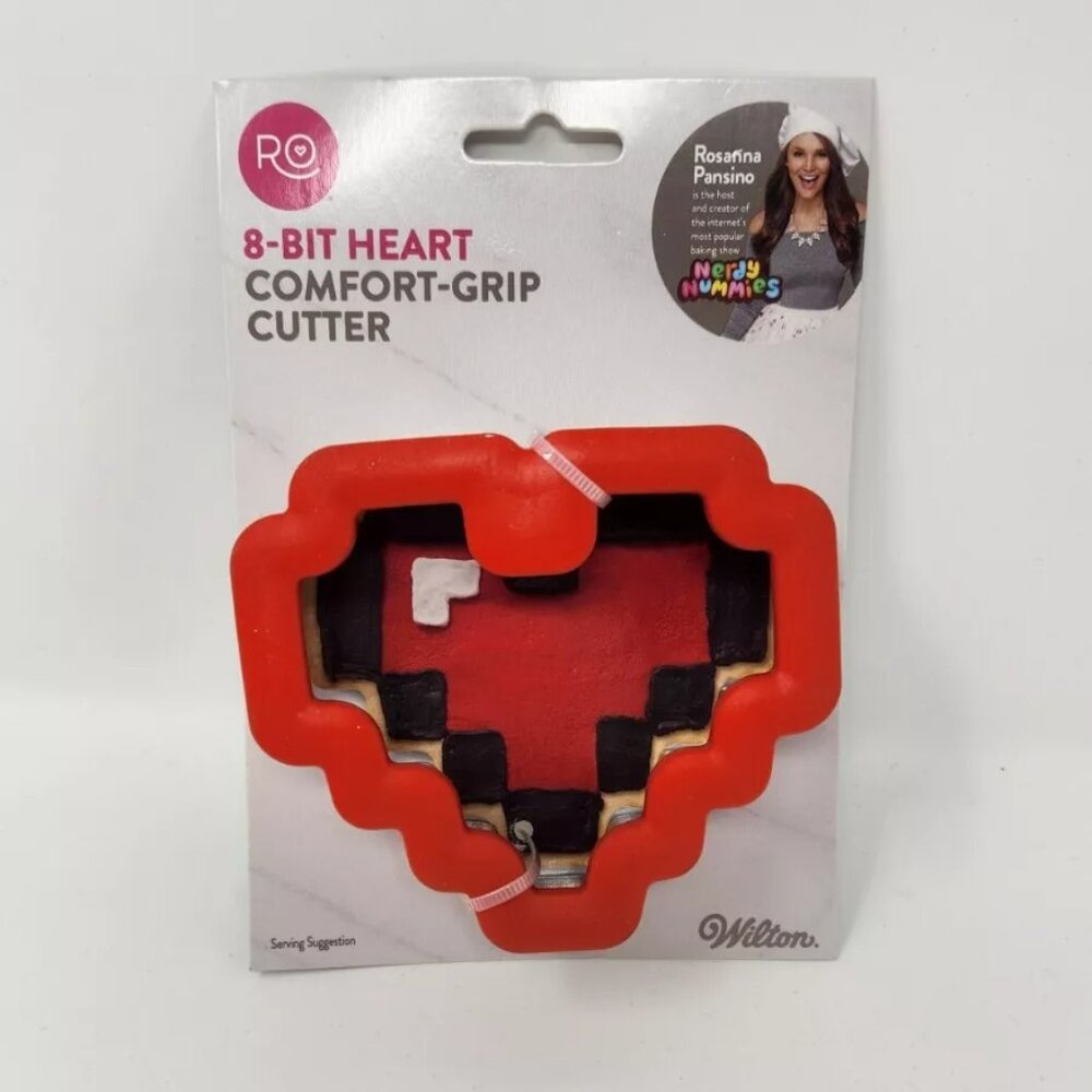 Rosanna Pansino 8 bit heart comfort grip cookie cutter Wilton b1